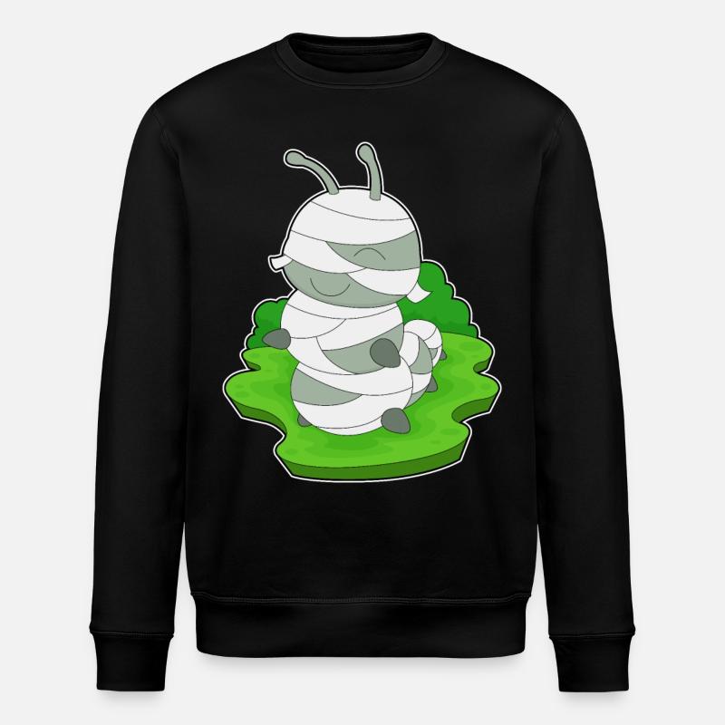 Caterpillar Halloween Mummy - Stanley/Stella ROLLER Unisex Organic Sweatshirt - black