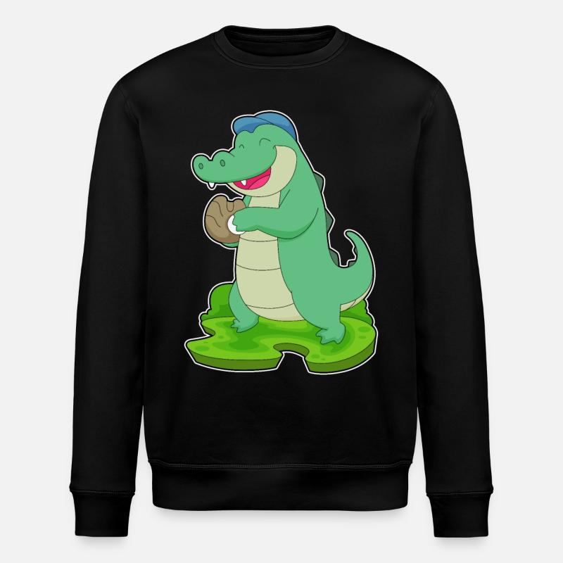 Crocodile Baseball Baseball Glove - Stanley/Stella ROLLER Unisex Organic Sweatshirt - black