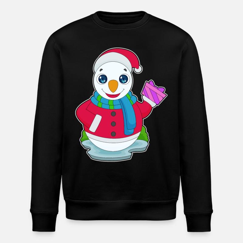 Snowman Christmas Package - Stanley/Stella ROLLER Unisex Organic Sweatshirt - black