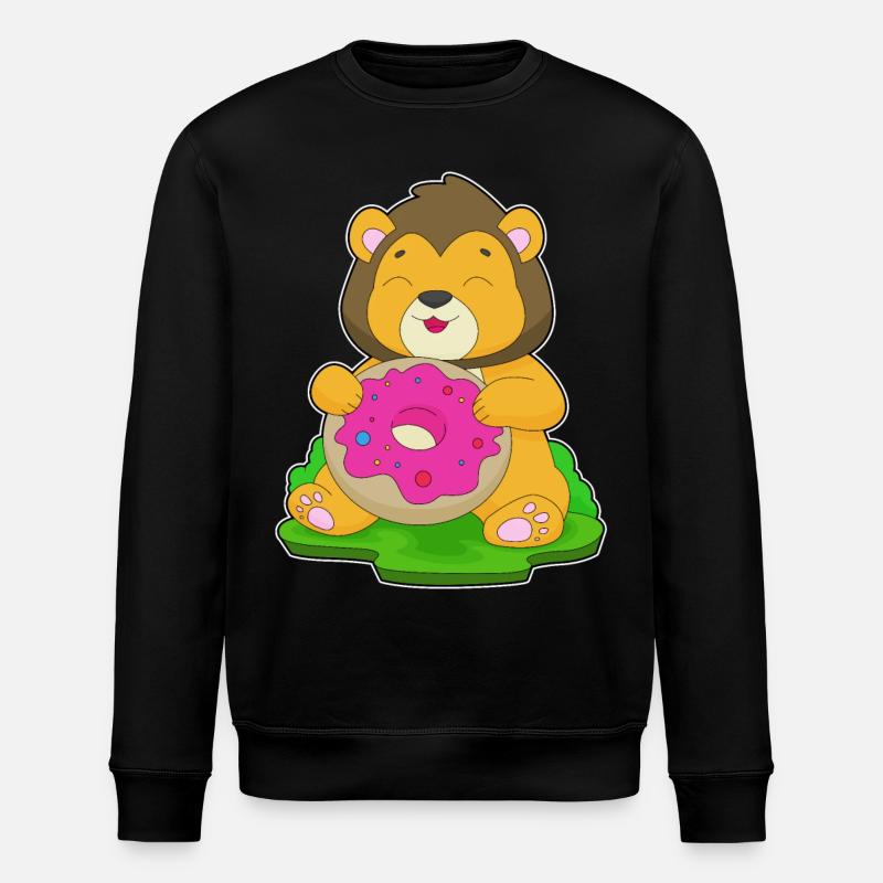 Lion Donut - Stanley/Stella ROLLER Unisex Organic Sweatshirt - black