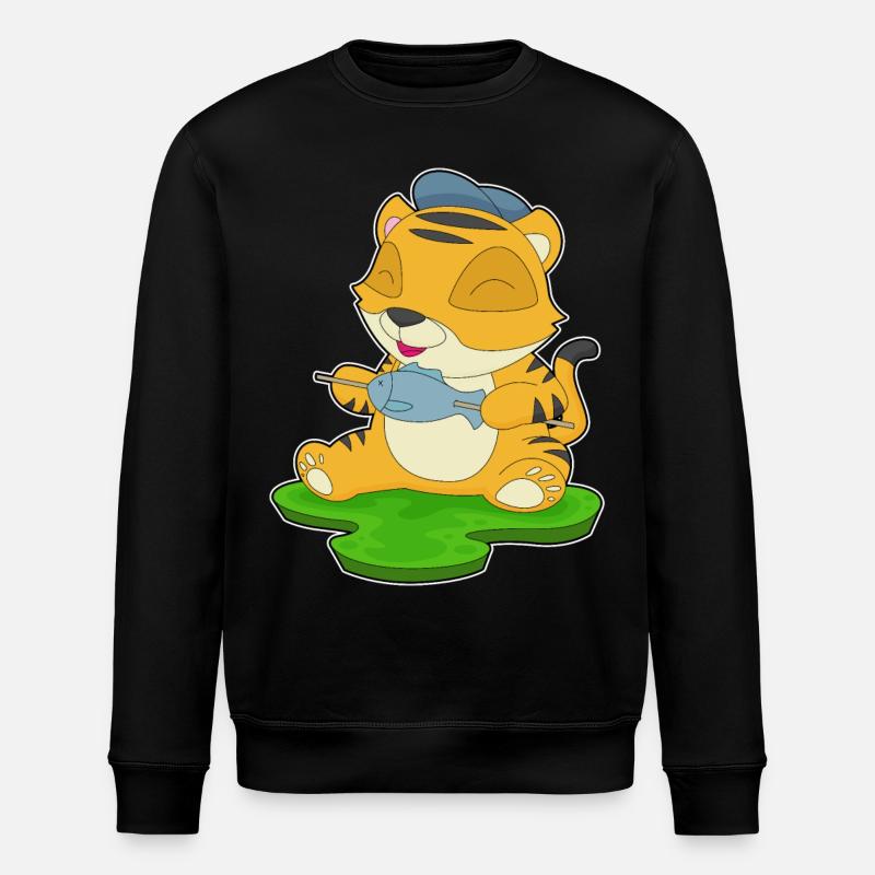 Tiger Angler Fish - Stanley/Stella ROLLER Unisex Organic Sweatshirt - black