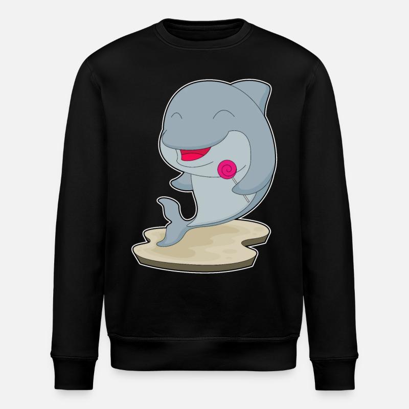 Dolphin lollipop - Stanley/Stella ROLLER Unisex Organic Sweatshirt - black