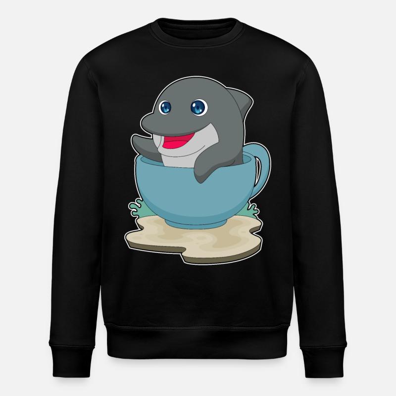 Dolphin Mug - Stanley/Stella ROLLER Unisex Organic Sweatshirt - black