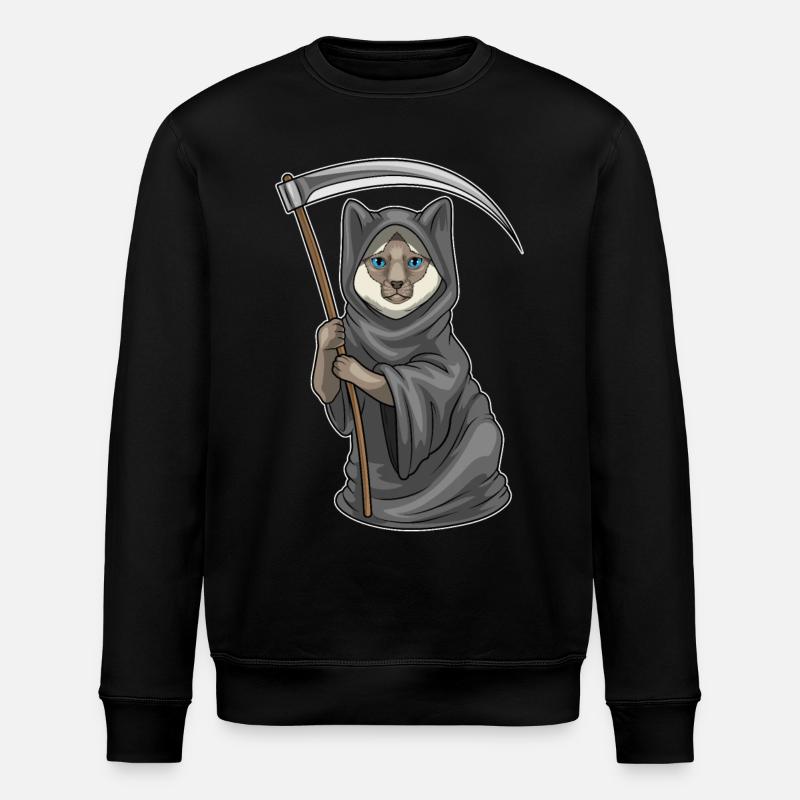 Siamese Halloween Grim Reaper - Stanley/Stella ROLLER Unisex Organic Sweatshirt - black