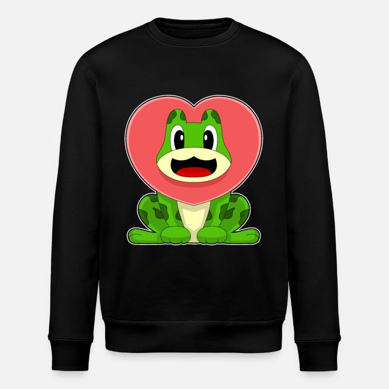 Frog Heart - Stanley/Stella ROLLER Unisex Organic Sweatshirt - black
