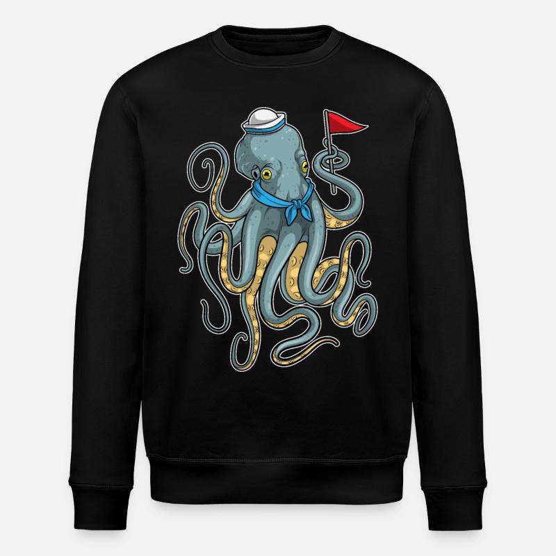 Drapeau marin pieuvre - Sweat bio ROLLER Stanley/Stella Unisexe - noir