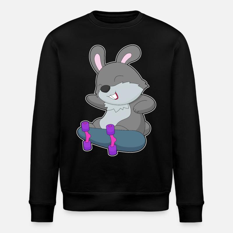 Bunny Skater Skateboard - Sweat bio ROLLER Stanley/Stella Unisexe - noir