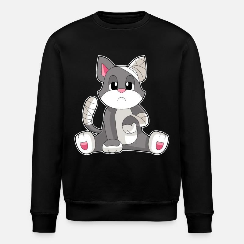 Cat Bandage - Stanley/Stella ROLLER Unisex Organic Sweatshirt - black