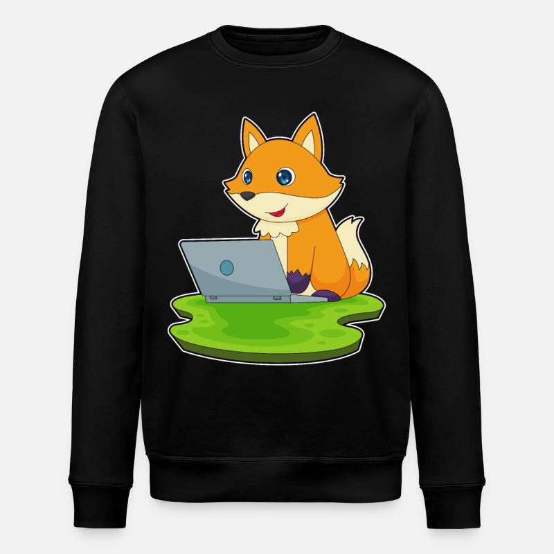 Fox Laptop - Stanley/Stella ROLLER Unisex Organic Sweatshirt - black