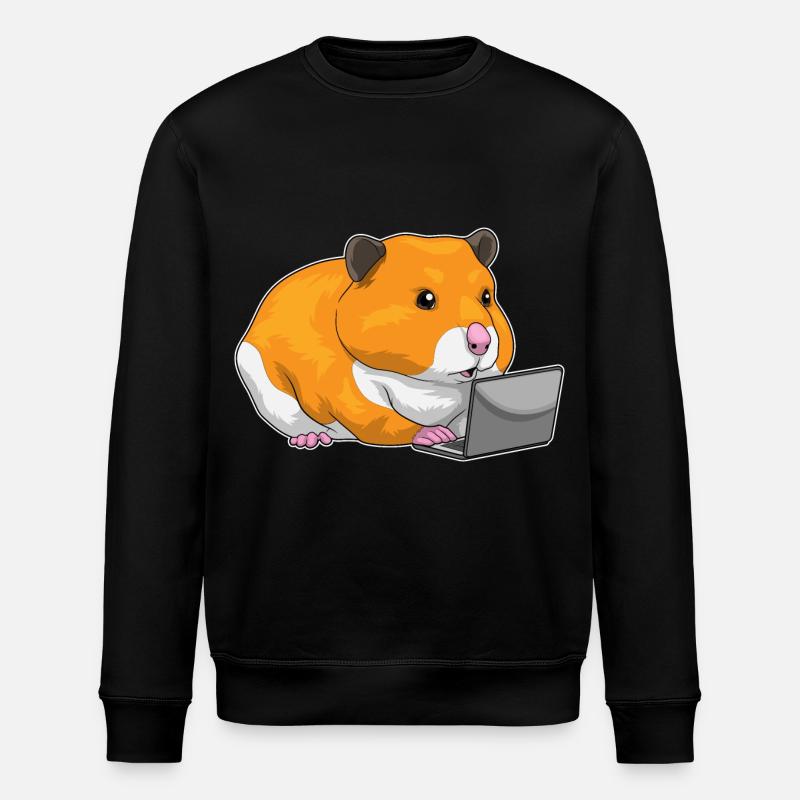 Hamster Laptop - Stanley/Stella ROLLER Unisex Organic Sweatshirt - black