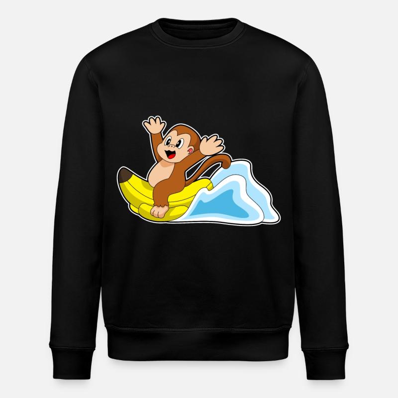 Bateau banane singe - Sweat bio ROLLER Stanley/Stella Unisexe - noir