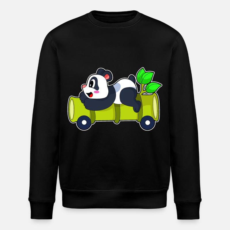 Panda Bamboo Car - Stanley/Stella ROLLER Unisex Organic Sweatshirt - black