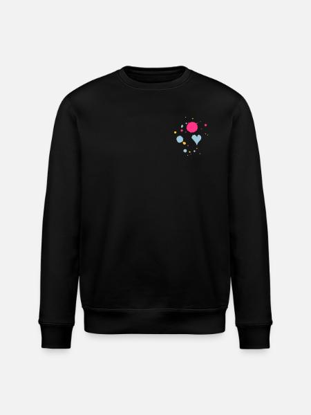Farbkleckse,Tropfen und Herz - Stanley/Stella Unisex Bio-Sweatshirt ROLLER - Schwarz