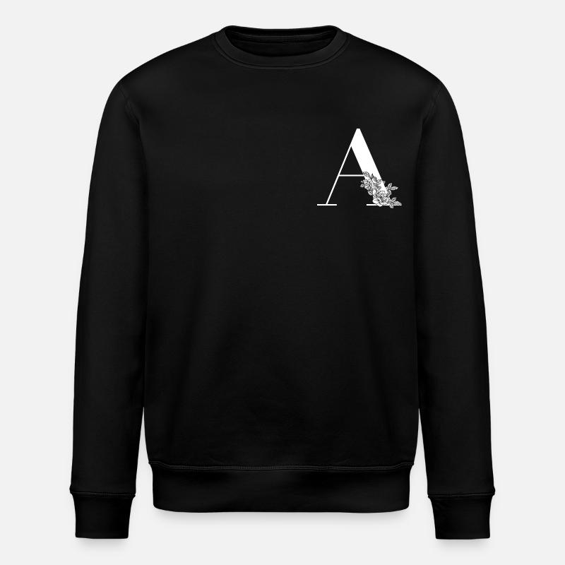 Buchstabe A Blume - Stanley/Stella Unisex Bio-Sweatshirt ROLLER - Schwarz