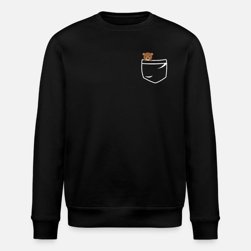 Teddy bear pockets - Stanley/Stella ROLLER Unisex Organic Sweatshirt - black