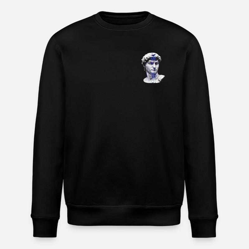 Classic neon cybernetic bust - Stanley/Stella ROLLER Unisex Organic Sweatshirt - black