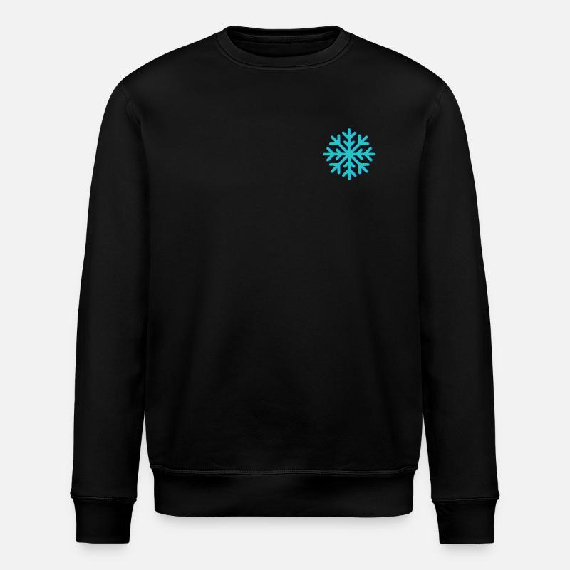 Geometrische blaue Schneeflocke - Stanley/Stella Unisex Bio-Sweatshirt ROLLER - Schwarz