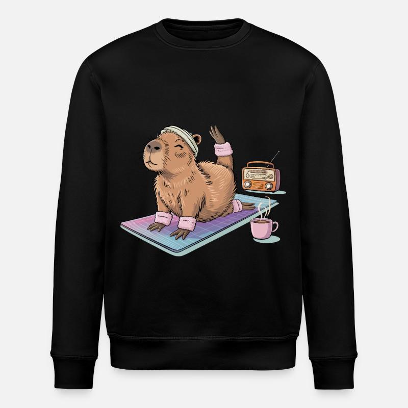 Drôle de Pilates Yoga Capybara - Sweat bio ROLLER Stanley/Stella Unisexe - noir