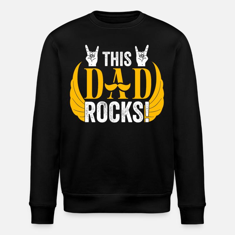 THIS DAD ROCKS - Stanley/Stella Unisex Bio-Sweatshirt ROLLER - Schwarz
