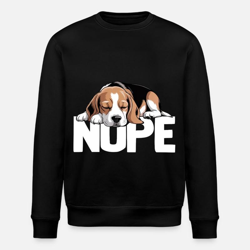 Nope Beagle Hund - Stanley/Stella Unisex Bio-Sweatshirt ROLLER - Schwarz