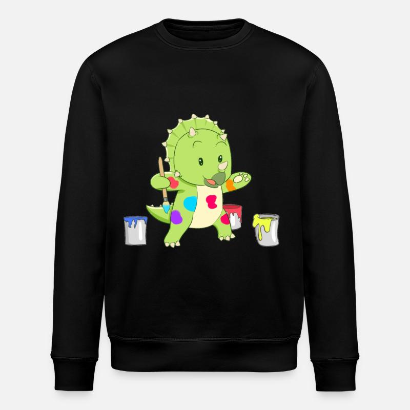 Dino kleiner Künstler - Stanley/Stella Unisex Bio-Sweatshirt ROLLER - Schwarz