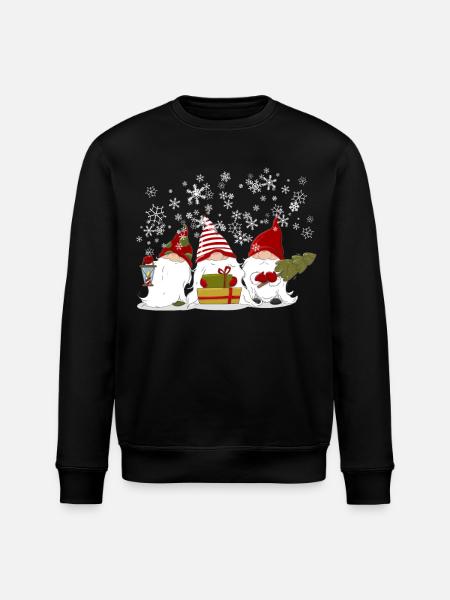 Nordische Weihnachten Gnome Elfen Wichtel Geschenk - Stanley/Stella Unisex Bio-Sweatshirt ROLLER - Schwarz