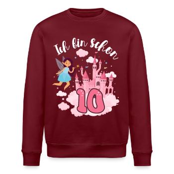 I am already 10 fairy magic castle 10. - Stanley/Stella ROLLER Unisex Organic Sweatshirt - burgundy - Front - Nik (191cm)