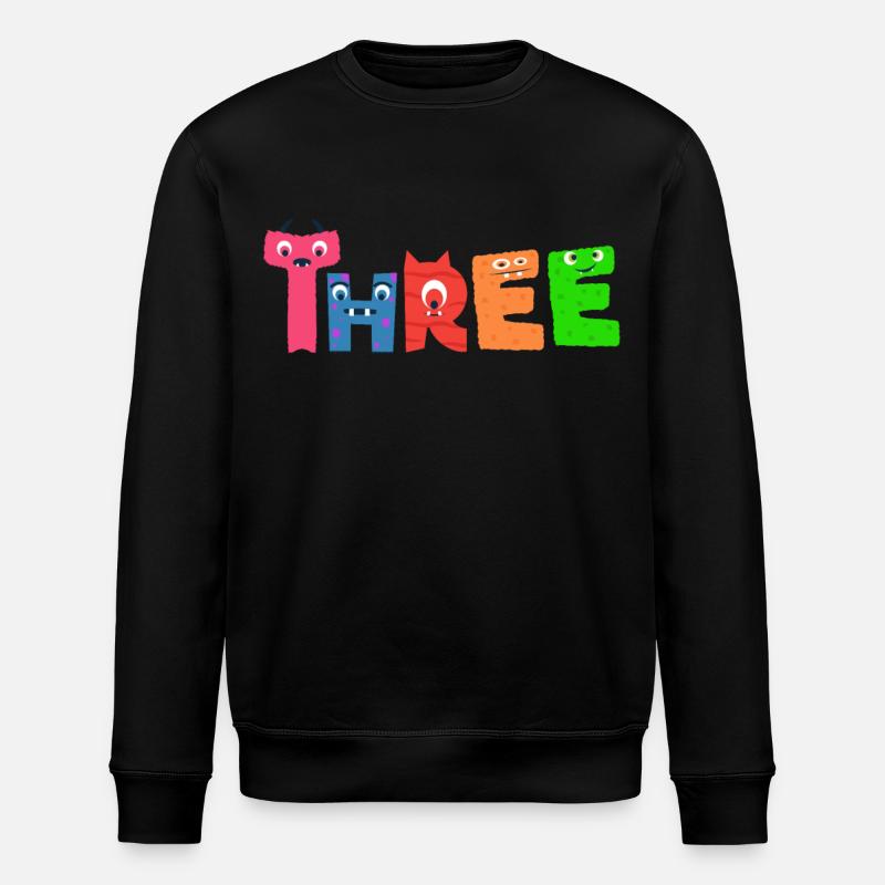 Trois ans | Monster Birthday | Monstre - Sweat bio ROLLER Stanley/Stella Unisexe - noir