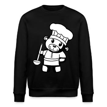 Hobbykoch Kochkunst Teddybär Koch Suppenkelle Bär - Stanley/Stella Unisex Bio-Sweatshirt ROLLER - Schwarz - Vorne - Nik (191cm)