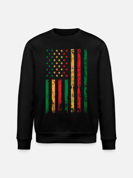 African-American flag holiday - Stanley/Stella ROLLER Unisex Organic Sweatshirt - black