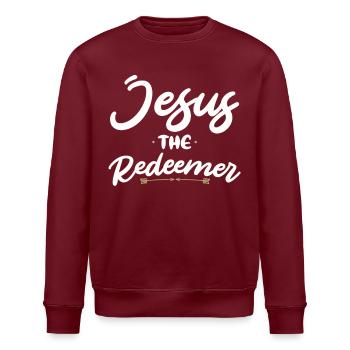 Jesus Der Erlöser Christlicher Glaube An Gott - Stanley/Stella Unisex Bio-Sweatshirt ROLLER - Burgunderrot - Vorne - Nik (191cm)