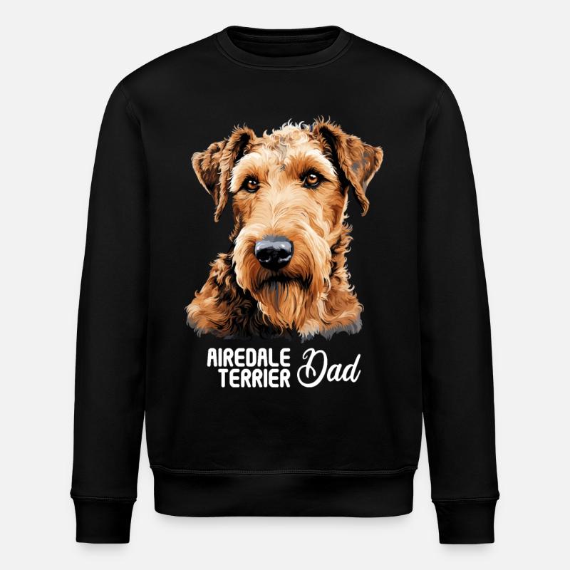 Dog Airedale Terrier - Stanley/Stella ROLLER Unisex Organic Sweatshirt - black