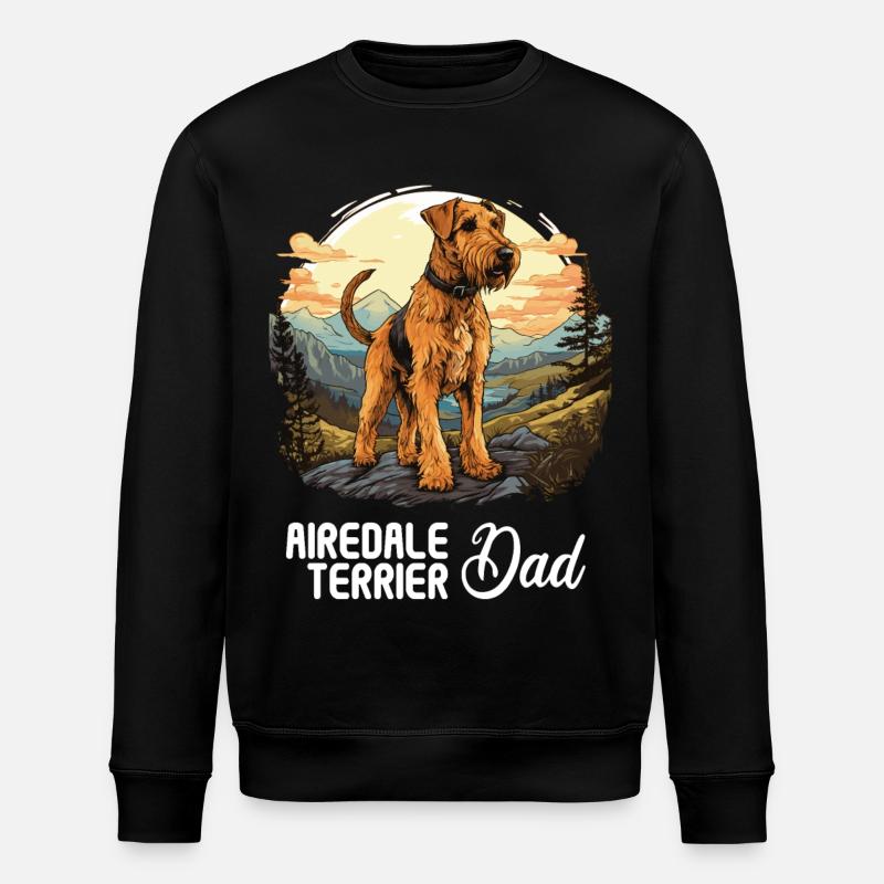 Dog Airedale Terrier - Stanley/Stella ROLLER Unisex Organic Sweatshirt - black