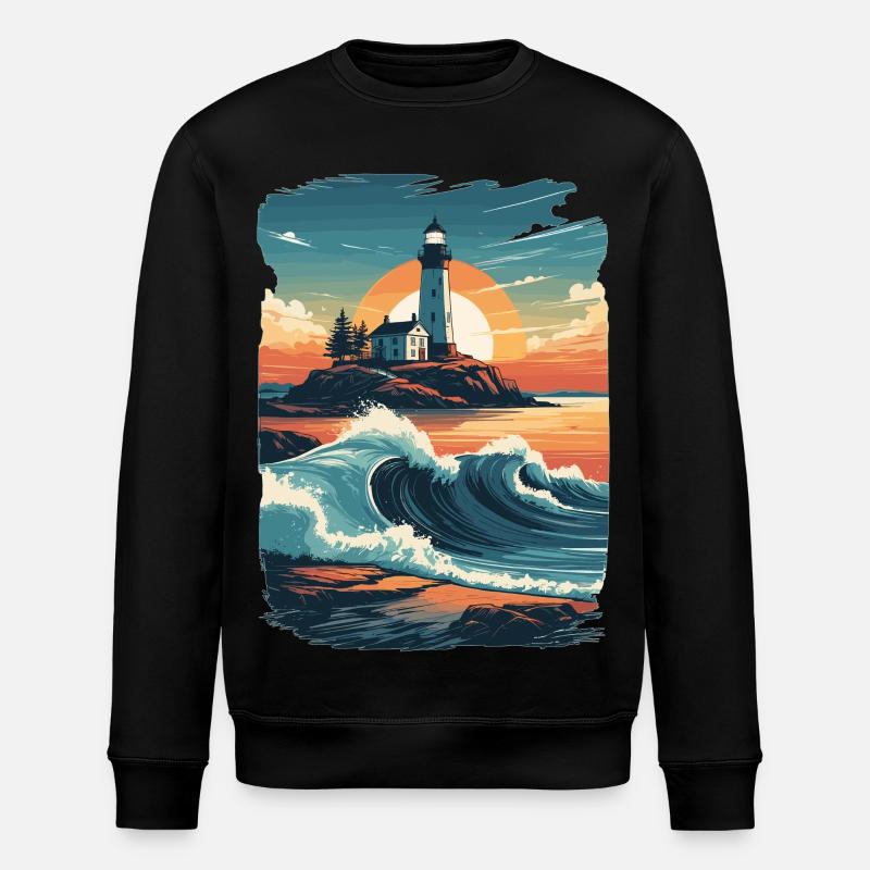 Lighthouse - Stanley/Stella ROLLER Unisex Organic Sweatshirt - black