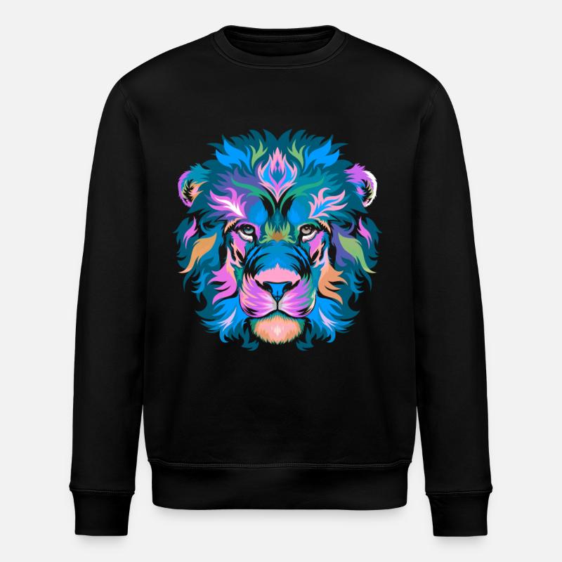 Lion Lion Lion Head - Stanley/Stella ROLLER Unisex Organic Sweatshirt - black