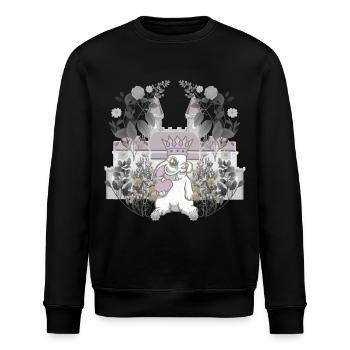 Hase König Herrscher Retro Vintage Märchenfigur - Stanley/Stella Unisex Bio-Sweatshirt ROLLER - Schwarz - Vorne - Nik (191cm)