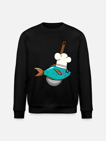 Kala Kala Kokki Kokki Hattu Keittokauha - Stanley/Stella ROLLER unisex luomu-collegepaita - musta
