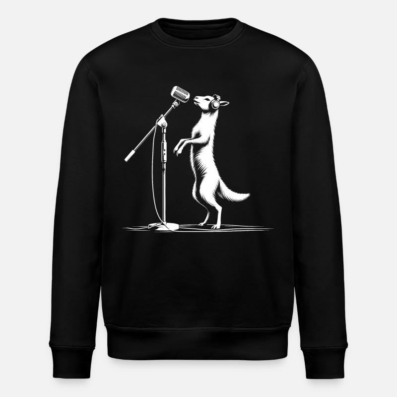 Petite chèvre au micro - Sweat bio ROLLER Stanley/Stella Unisexe - noir