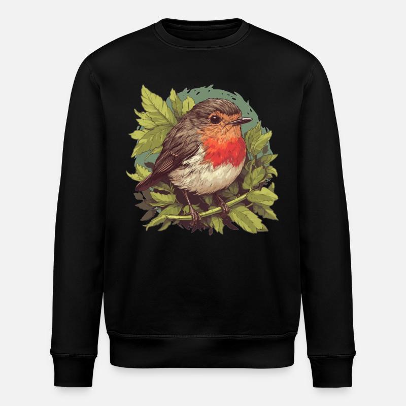 Robin Rotkehlchen - Stanley/Stella ROLLER Unisex Organic Sweatshirt - black