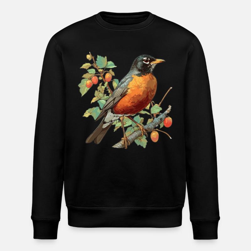 Robin Rotkehlchen - Stanley/Stella ROLLER Unisex Organic Sweatshirt - black