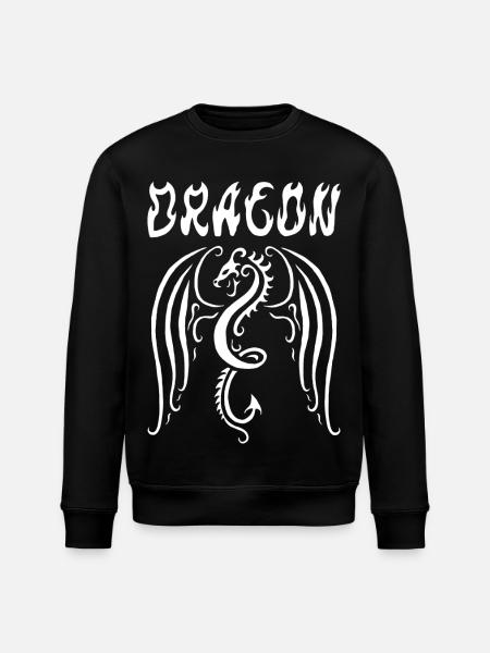 White Dragon - Stanley/Stella ROLLER Unisex Organic Sweatshirt - black