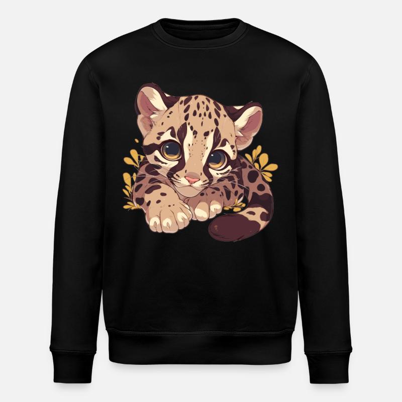 Clouded Leopard Nebelparder - Stanley/Stella ROLLER Unisex Organic Sweatshirt - black