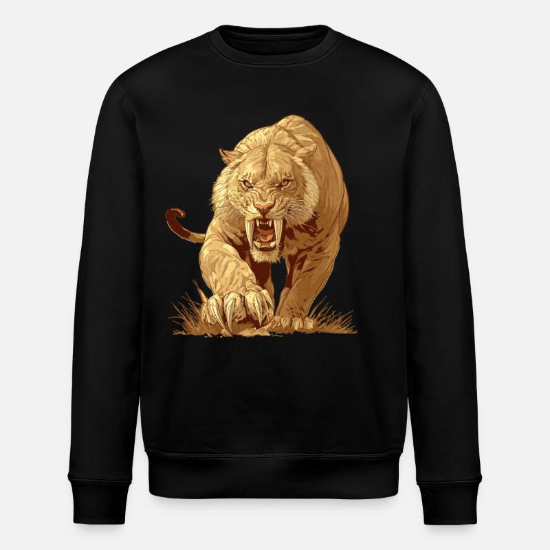 Saber-Toothed Tiger Sabertooth Tiger - Stanley/Stella ROLLER Unisex Organic Sweatshirt - black