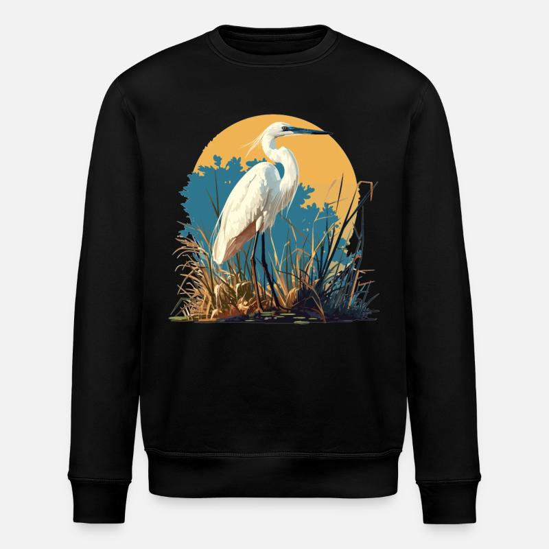 Heron Reiher - Stanley/Stella ROLLER Unisex Organic Sweatshirt - black