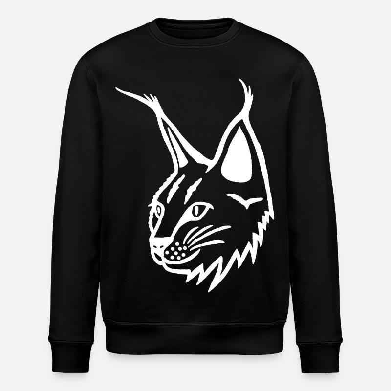 Portrait du lynx blanc - Sweat bio ROLLER Stanley/Stella Unisexe - noir