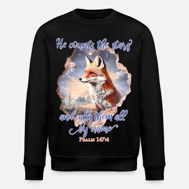 Fuchs Bibelvers Christlich - Stanley/Stella Unisex Bio-Sweatshirt ROLLER - Schwarz