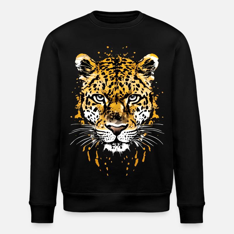 Tête de guépard africaine - Sweat bio ROLLER Stanley/Stella Unisexe - noir