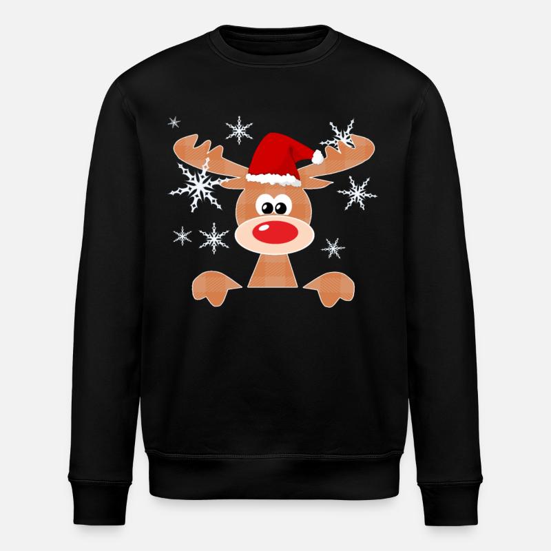 Christmas reindeer - Stanley/Stella ROLLER Unisex Organic Sweatshirt - black