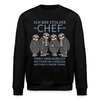 Stolzer Chef unglaublich fleißiges Team Faultiere - Stanley/Stella Unisex Bio-Sweatshirt ROLLER - Schwarz - Vorne - Nik (191cm)