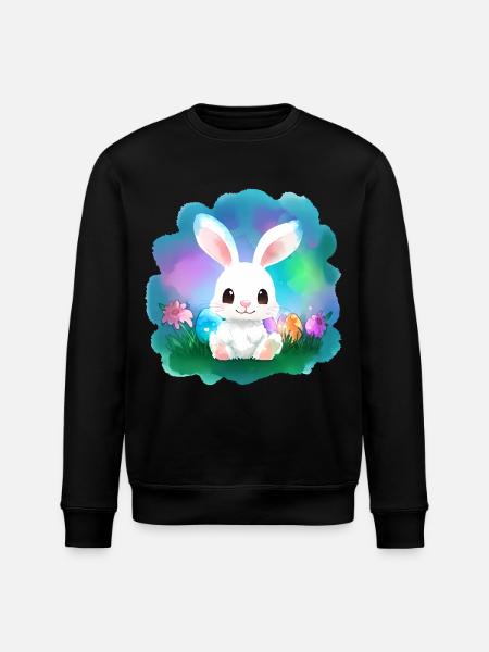 Easter Bunny Cute Kid - Stanley/Stella ROLLER Unisex Organic Sweatshirt - black